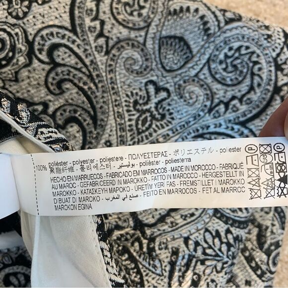 𝅺ZARA black silver jacquard pants limited edition Sz M NWT - Picture 10 of 15